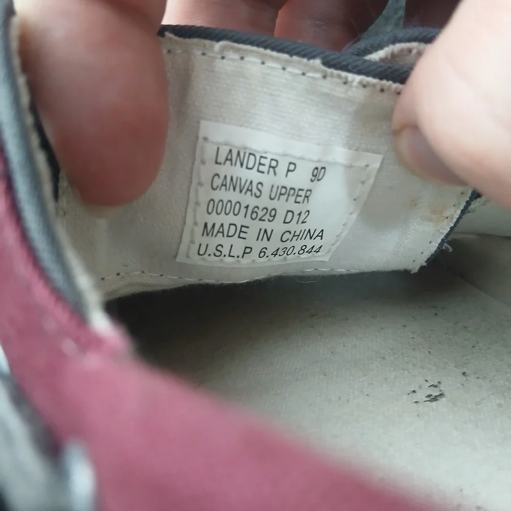Polo‎ Ralph Lauren Lander P Boat Shoes 9D Burgundy Canvas Preppy Deck Sneakers